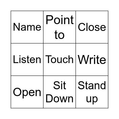 Week 1 Vocaublary Bingo Card