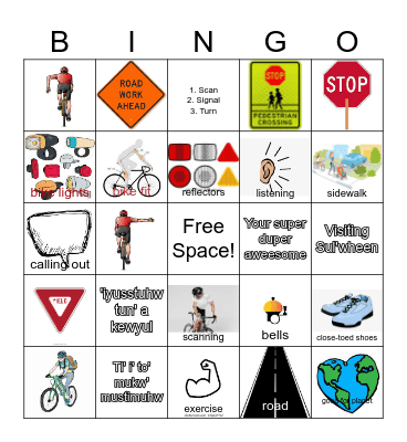 Bike Safety Bingo! Bingo Card