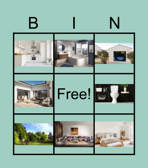 Les pièces de la maison Bingo Card