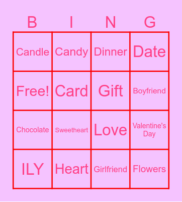 Valentine's ASL Bingo Card