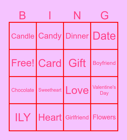 Valentine's ASL Bingo Card