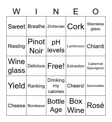 Wine! Bingo Card