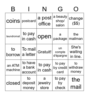 Les Courses - H FR 4 Bingo Card