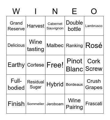 BKO WINEO Bingo Card