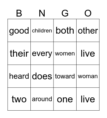 SIPPS Bingo (Lessons 46-55) Bingo Card