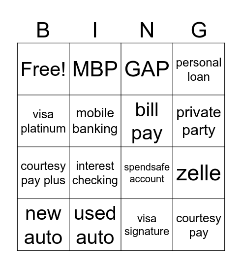 SALES AND SERVICE Bingo Card