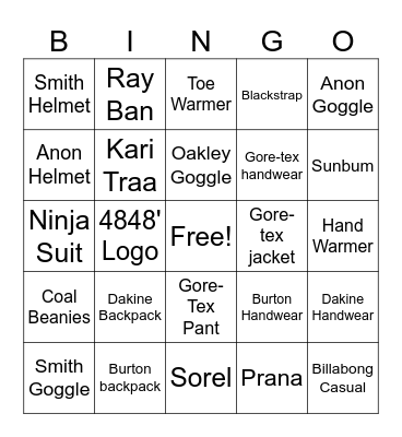 4848' Shop Bingo Card