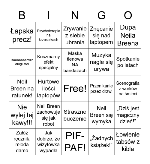 Neil Breengo! Bingo Card