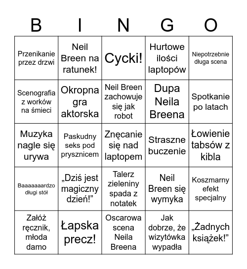 Neil Breengo! Bingo Card