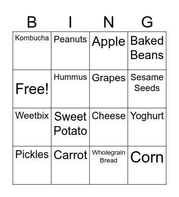 Gut Health Bingo Card
