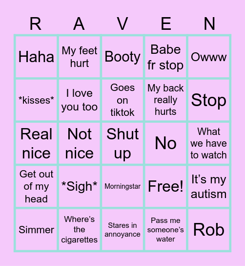 Raven Bingo Card