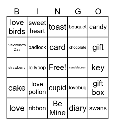 Valentine's Day Bingo Card