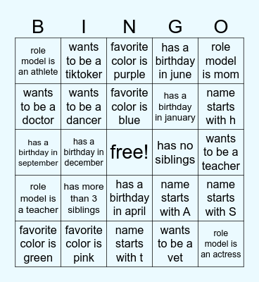 Icebreakers! Bingo Card