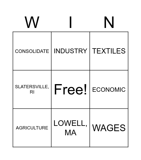 INNOVATIONS + FACTORY LIFE Bingo Card
