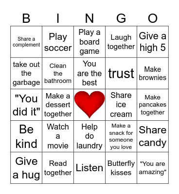 Love Languages Bingo Card