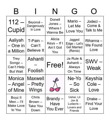 Lovers & Friends Bingo Card
