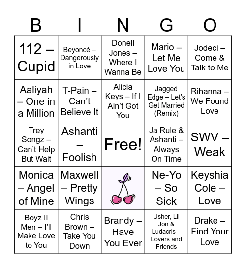 Lovers & Friends Bingo Card