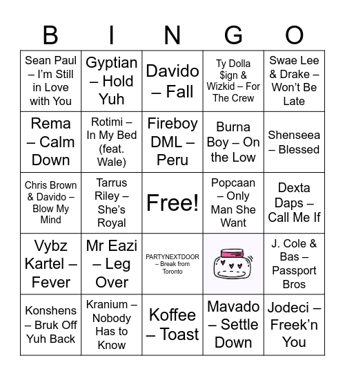Wine & Slow Grind Bingo Card