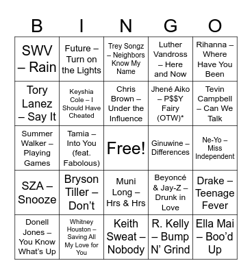 Love & War Final Round Bingo Card