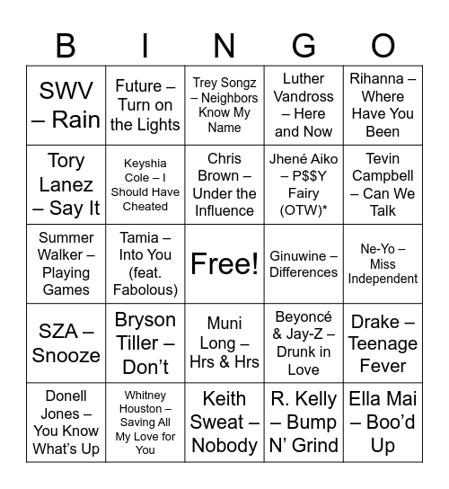 Love & War Final Round Bingo Card