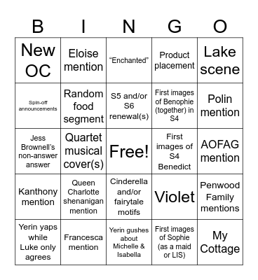 Season of Love BINGO! Bingo Card
