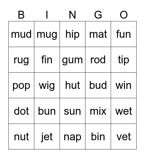 OPW2 Bingo Card