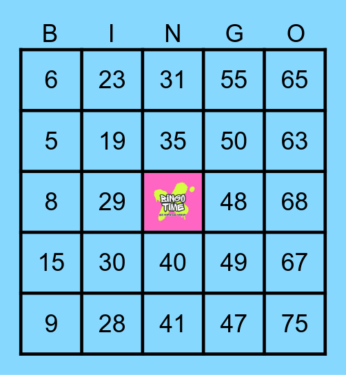 Bingo Time Bingo Card