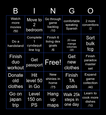 2025 bingo Card