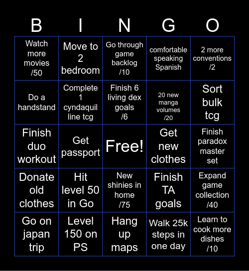 2025 bingo Card
