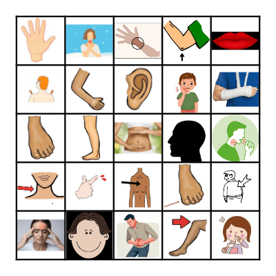 BODY PARTS/ ILLNESSES Bingo Card