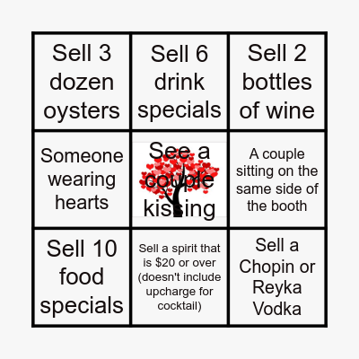 Valentine's Day Bingo Card