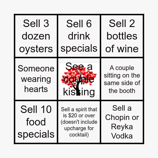 Valentine's Day Bingo Card