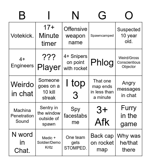 Dubspol Bingo Card
