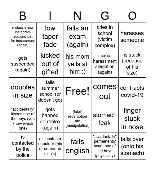 the big ball. Bingo Card