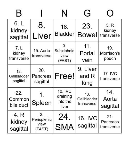 Probe and Play Bingo Card