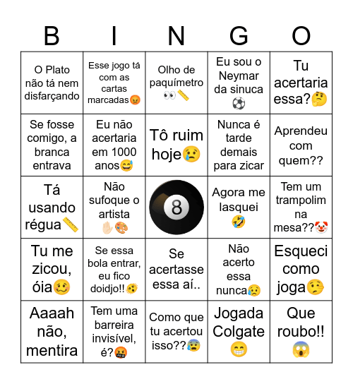 Bingo da Sinuca Bingo Card