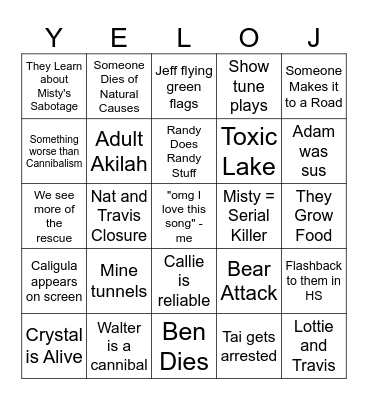 Yellowjackets S03 Bingo Card