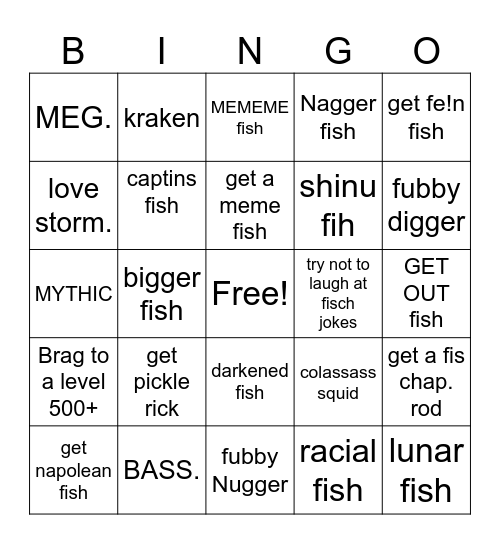 fisch bingo Card