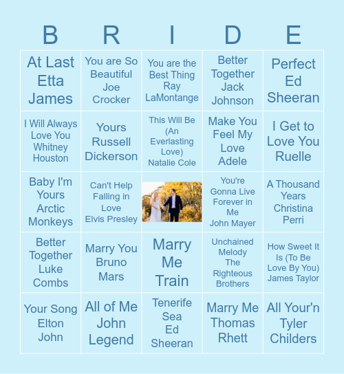 BRIDE BINGO Card