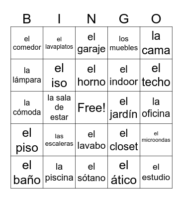 La Casa Bingo Card