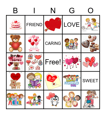 Friendship Day/Valentine's Day Bingo Card
