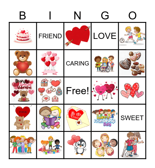 Friendship Day/Valentine's Day Bingo Card