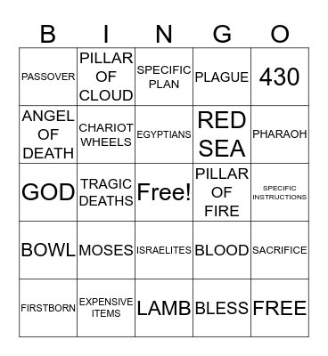 God Rescues His People Bingo Card