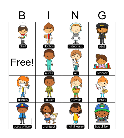 occupations Bingo Card