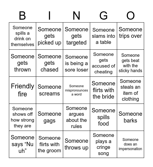 Bingo Olympics Bingo Card