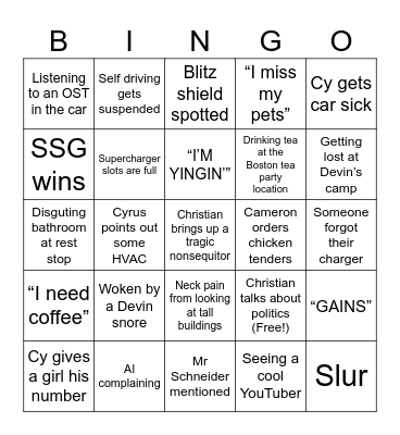 BOSTON 2025 BINGO Card