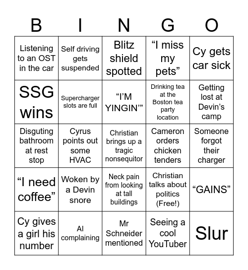 BOSTON 2025 BINGO Card