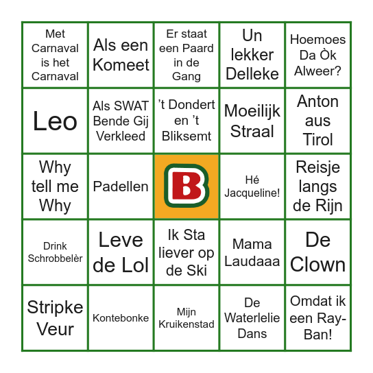 Café de Beurs Bingo Card