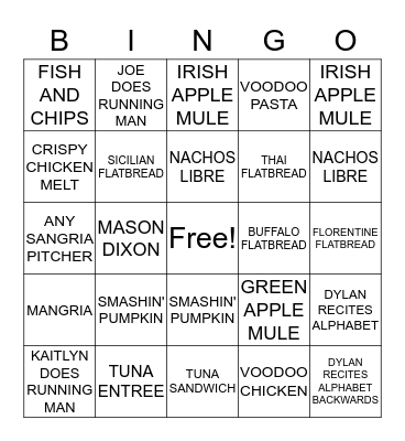 BAR LOUIE POLARIS Bingo Card