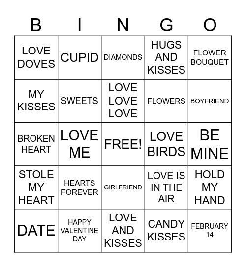 VALENTINE´S DAY Bingo Card